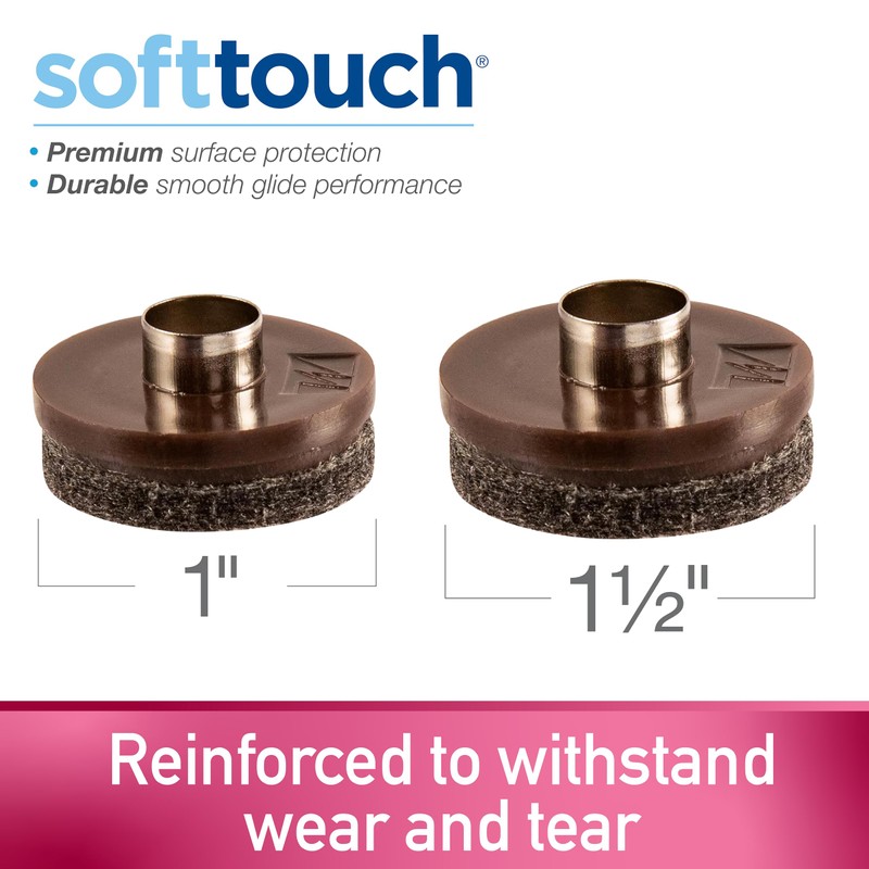 SoftTouch 4770195N Nail-On, Heavy Duty Felt Pads For Wood Furniture