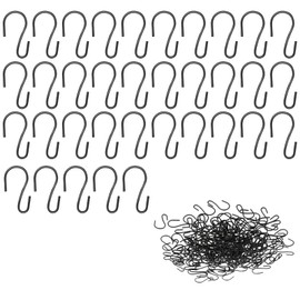 125 Pcs Black S Hooks 1 Inch Mini S Shaped Detachable Hanging Small Hooks Ornament Hook for DIY Crafts Jewelry Crystal Bead Curtain Christmas Tree Baubles Garden Kitchen Bathroom Hanging Decoration