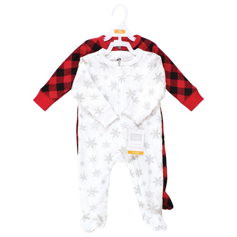 Hudson Baby Unisex Baby Thermal Zipper Sleep and Play 2pk,
