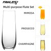 FAWLES Stemless Champagne Flutes Set of 12, Crystal Glass, 8