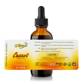 Allurials Carrot Seed Oil (2 Oz) – 100% Pure & Organic, Unrefined, Cold Pressed, All Natural, Daucus Carota- Essential Carrot Moisturizer for Skin, Face and Hair Growth - 2 Oz