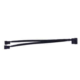 Sleeved Molex to x2 PC Fan Splitter Cable, 27cm, Black - Pack of 2