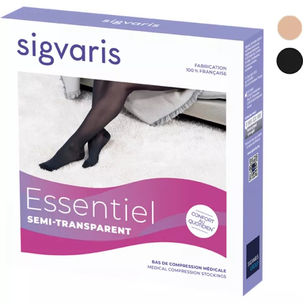 Sigvaris Essentiel Semi-Transparent Women's Comfort Contention Tights Class 2, Normal,