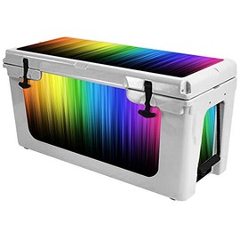 MightySkins (Cooler Not Included) Skin Compatible with RTIC 65 Cooler (2017 Model) - Rainbow Streaks | Protective, Durable, and Unique Vinyl Decal wrap Cover | Easy to Apply | Made in The USA