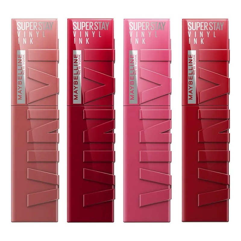 Kit 4 Pack Labiales Líquidos Superstay Vinyl Ink Maybelline