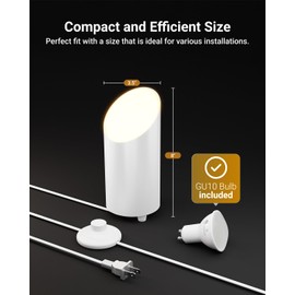 Sunco Uplighting Indoor with Foot Switch, LED Floor Can Light Spotlight, for Indoor Plants 7W, 450 LM, 3000K Warm White, 120V, Non-Dimmable, White 4 Pack.