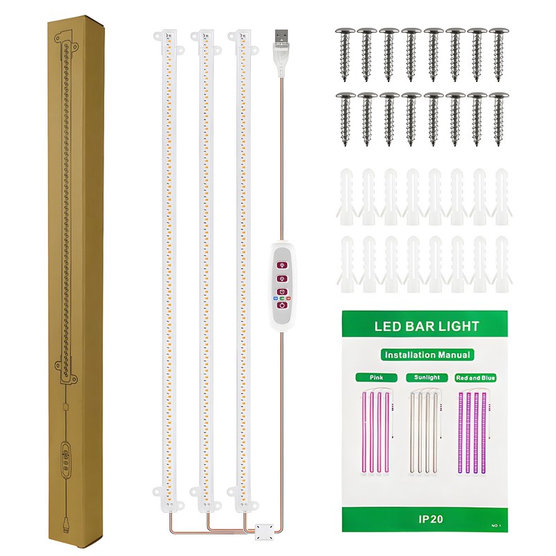 LED Plant Grow Light Strips 6.2W 63+63LED 22.7lm Bright Grow