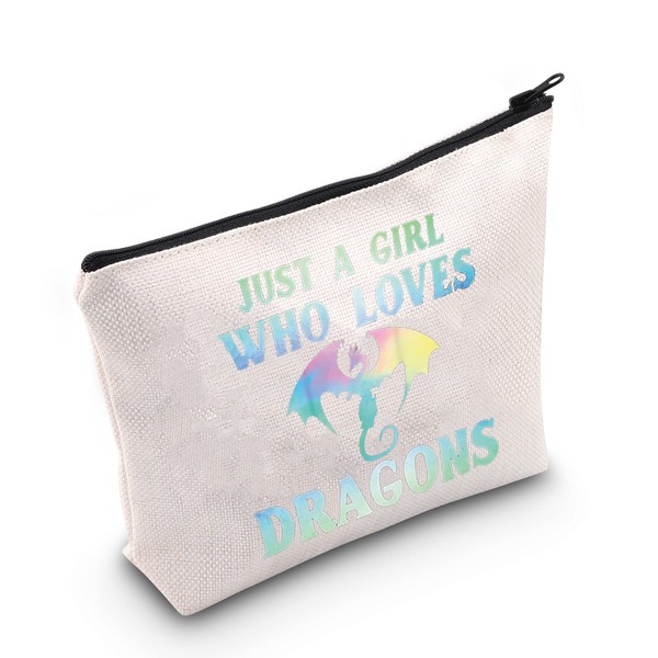 LEVLO Dragon Cosmetic Bag Gift for Animal Lovers Gift for Women Girls, Loves Dragons Bag,
