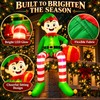 8FT Christmas Inflatable Elf for Holiday Display – LED Lighted