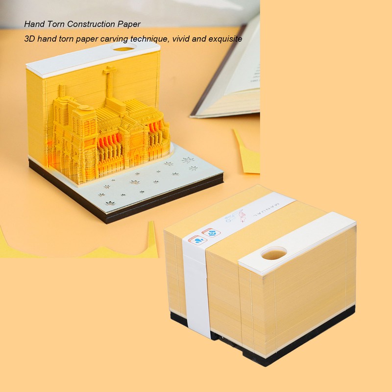 3D Paper Art Notepad Church Sculpture Themed Paper Carving Art