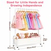 Kids Clothing Rack with Storage Basket Sturdy U-Shaped Dress Up