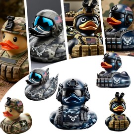 Lwjhzywl Hand-Painted Military Veteran Duck Resin Ornament - Saluting Soldier Memorial Decoration for Desk, Shelf, Unique Veterans Day Gift for Retired Service Members&Army Family (Army)