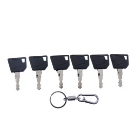 ZTUOAUMA 6X 14607 701/45501 Ignition Keys with Key Chain for JCB 3CX Bomag Dynapac Terex Vibromax NH Ford Moxy Wacker Neuson Hamm Volvo Mini Excavator Bomag Cat New Holland