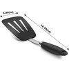 Unbranded Hygienic Solid Heat-Resistant Flexible Slotted Silicone Spatula, Black Non-st...