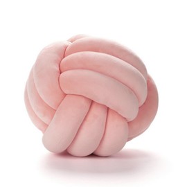 OUKEYI Knot Ball Pillow, Knotted Ball Throw Pillow Ultra Soft Companionship Decorative Hand-woven Knotted Ball Lamb Velvet Sofa Cushion, Knot Cushion, (pink)