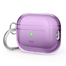 elago Compatible with AirPods Pro 2nd Generation Case Clear - Compatible with AirPods Pro 2 Case, Protective Case with Keychain, Transparent, Wireless Charging, Reduced Yellowing [Deep Purple]