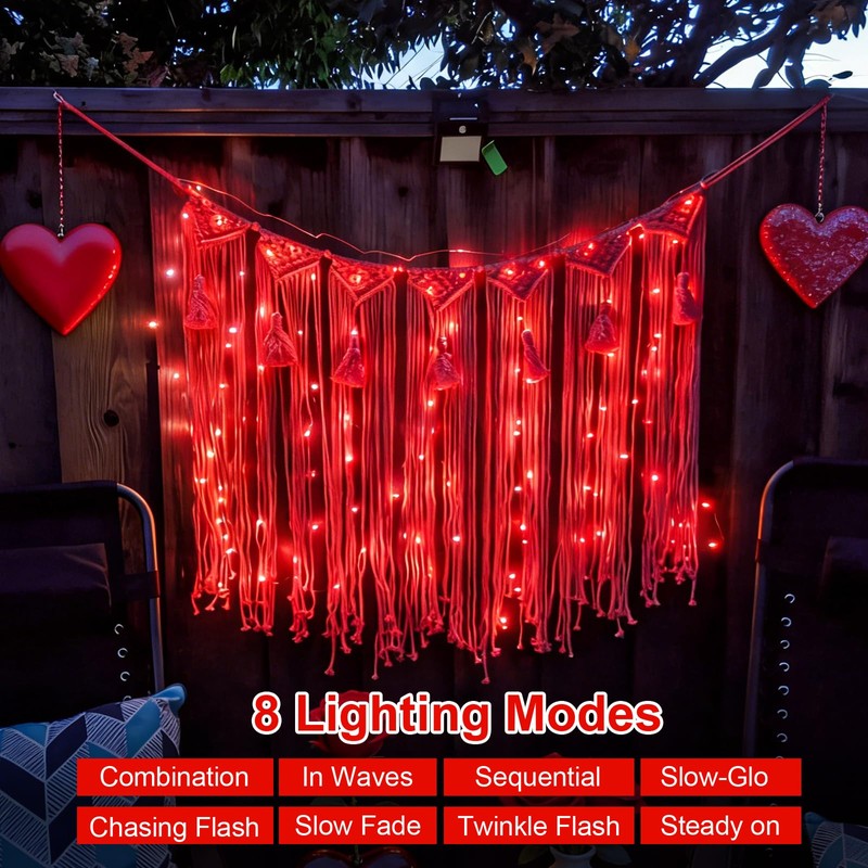 QITONG 4 Pack Solar Fairy Lights, Each 33ft 100 LED