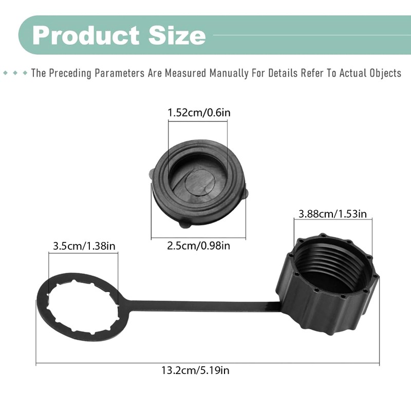QIEIEI Pack of 2 Threaded Drain Covers with Tethers for