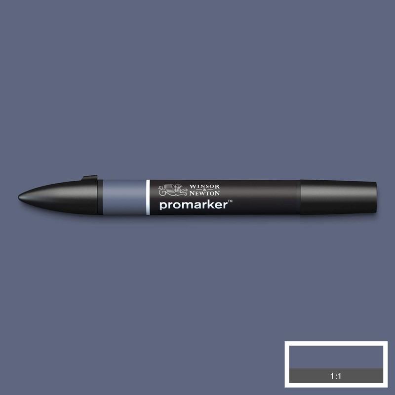 Winsor & Newton, Promarker, 2 Tip: Fine and Wide, Storm