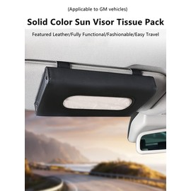 Qirc Car Tissue Box, Sun Visor Seat Back Sunroof Car Tissue Box Bag Hanging, Leather Car Tissue Box Tissue Holder Fits Most Cars (Black)