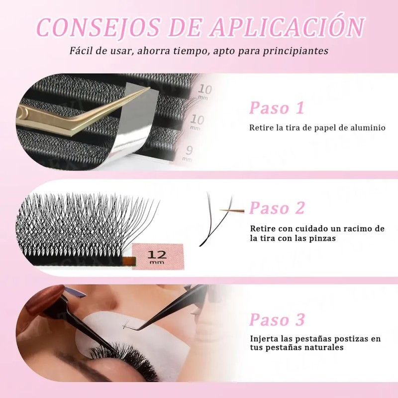 Blister Extensiones De Pestañas U-shaped Shape Mink Yy Lash