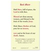 Our Lady of Grace / Hail Mary - Laminated Holy