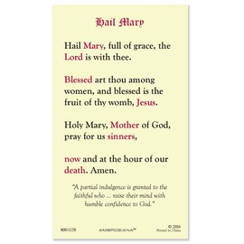 Our Lady of Grace / Hail Mary - Laminated Holy Card