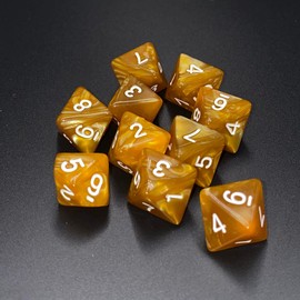 10 Pieces D8 Polyhedral Dice Set - 8 Sided Dice with Numbers | Ideal for Board Games, Classroom Activities, Party Table & Gaming Fun (Color: Light Coffee, Size: 1.6cm/0.63in)
