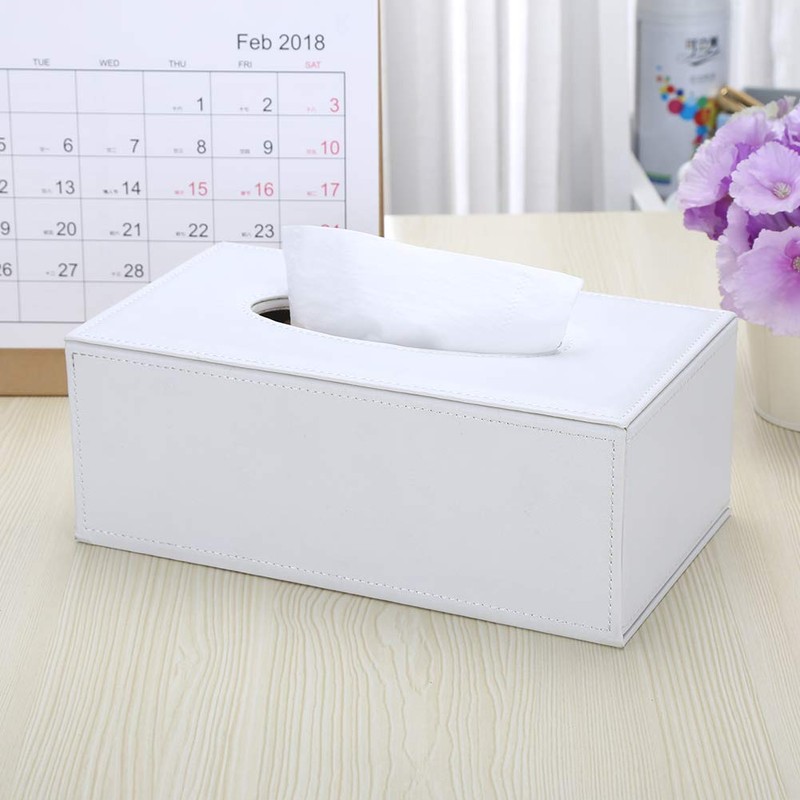 KINGFOM™ Rectangular PU Leather Facial Tissue Box Tissue Holder for