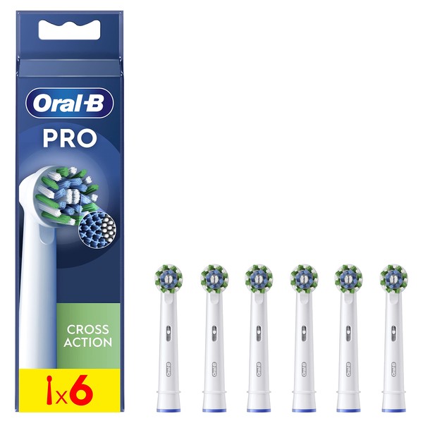 Oral-B Pro Cross Action Brossettes pour Brosse à dents électriques, Pack De 6 Unités