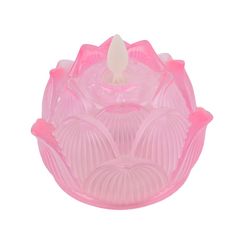 LED Flower Lamp Imitation Glass Yellow Light Electronic Candle Lotus