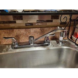 Glacier Bay Constructor 2-Handle Standard Kitchen Faucet in Chrome