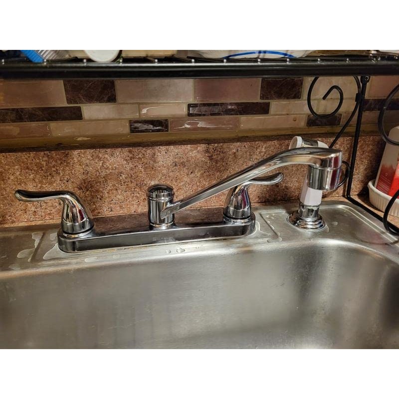 Glacier Bay Constructor 2-Handle Standard Kitchen Faucet in Chrome