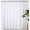Scalloped Shower Curtain Cotton Blue White for Bathroom Textured 72x84