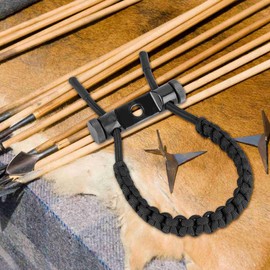 QANYEGN Bow Wrist Sling, Composite Wrist Rope, Adjustable Wrist Rope Polyester Braided Strap Cord (Black)
