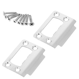 Door Striker Plates 2-1/4" by 1-3/4" Door Latch Restorer Strike Plate for Doors 2 PCS Strike Plates for Interior Doors Universal Door Lock Hardware with 1" Long Screws