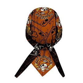 Danbanna Deluxe the Gambler Cowboy Skull Dice and Cards Bandanna Headwrap Headscarf Adjustable Cap Hat with Terry Cloth Sweatband By Capsmith