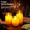 Portavelas de Vidrio Transparente con luz de té, 3PCS portavelas