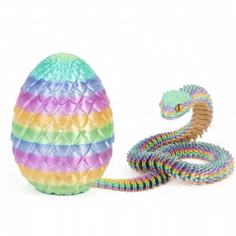 FOLANDO 3D Printed Snake in Egg, Rainbow 3D Snake Eggs