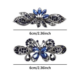 2 x Butterfly Flower Hair Clips, Vintage Rhinestone Hair Clips, Vintage Rhinestone Butterfly Hair Clips, Crystal Butterfly Hair Clip, Gift for Women or Girlfriend