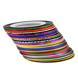 Healvian 30rolls Nail Art Line Sticker Tape for Manicure Options for Easy Nail Design for Home Compatible Gel and