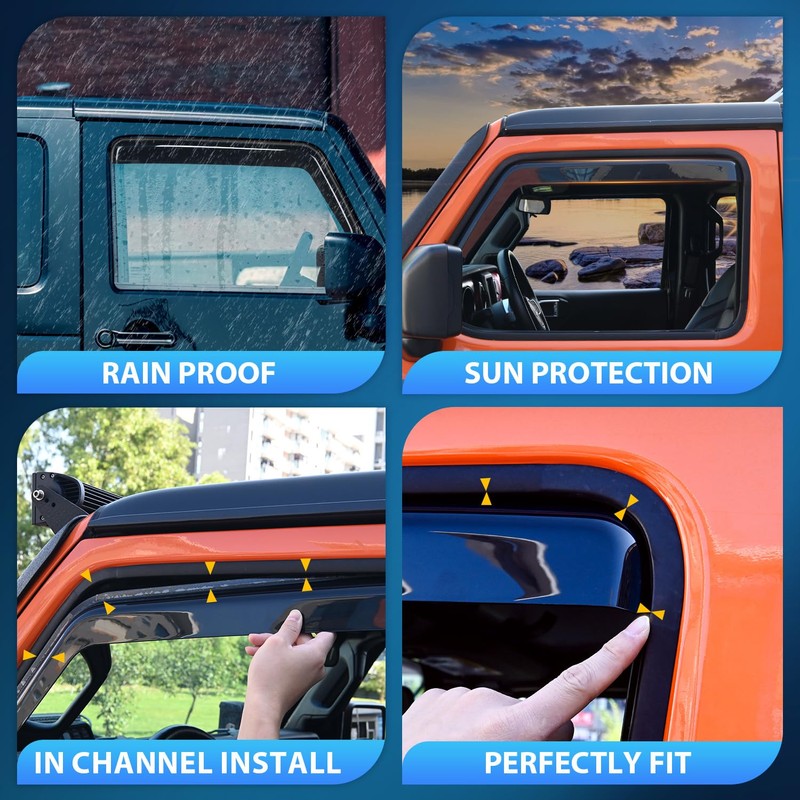 Nilight in Channel Durable Rain Guards for Toyota RAV4 2019