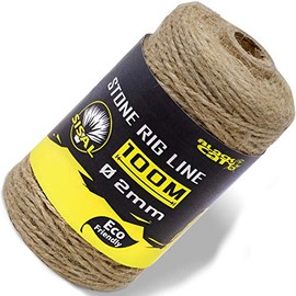 Black Cat Stone Rig Line 2 mm - 100 m Sisal Rope for Stone Mountings, Tie Cord for Stones for Catfish Fishing, Line for Stones for Catfish Fishing