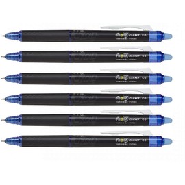 Pilot FriXion Point Clicker 0.5mm, Erasable Gel Needle tip Pens, Extra Fine Point, 6 pack (Blue)
