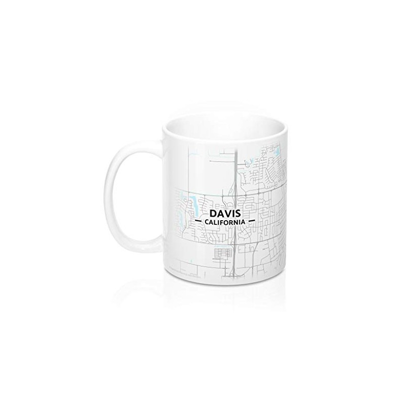Davis, California CA Map Mug (11 oz)