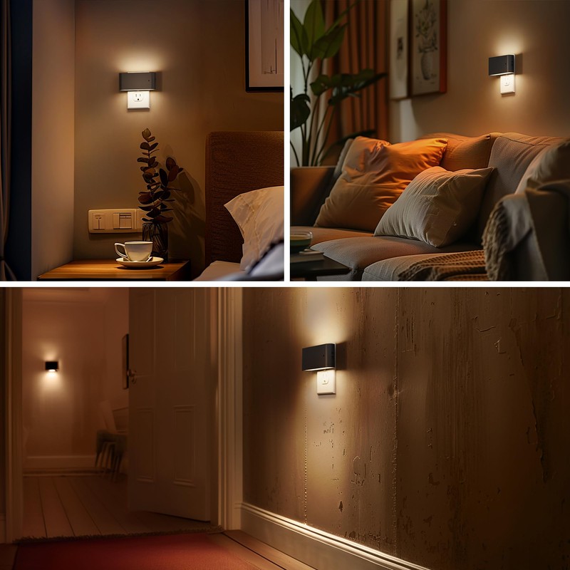 Briignite Night Lights Plug into Wall, 2 Pack, LED Night