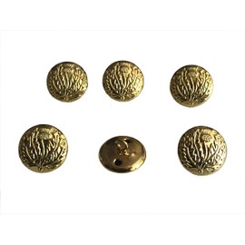 Thistle Brass Buttons gold colour size: 22mm (6 Pieces)