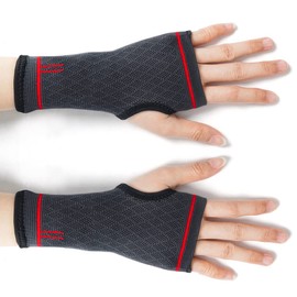 Kuangmi Sport Wrist Support Compression Wrap for Carpal Tunnel (Large, Blue Pair)