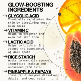 Pacifica Face Scrub - Glow Baby Super Lit Enzyme Scrub Mini, Skincare, Exfoliating Face Wash, Vitamin C, Glycolic Acid, Pore Cleaner, For Soft and Smooth Skin, Vegan, Travel Size, 1.4 fl oz (1 Count)