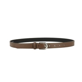 FASHIONGEN - Women genuine Italian leather belt LUNA, Made in France - Brown, 85 cm (33 in) / Waist size 31 to 32